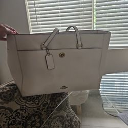 Coach Leather Big Folio Tote