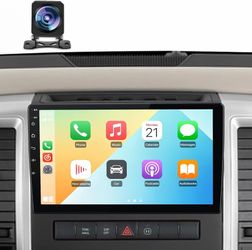 Car Radio Stereo for Dodge Ram 2009-2012, 10 Inch Touch Screen Wireless CarPlay Android Auto, FM, Bluetooth, WiFi, Banckup Camera