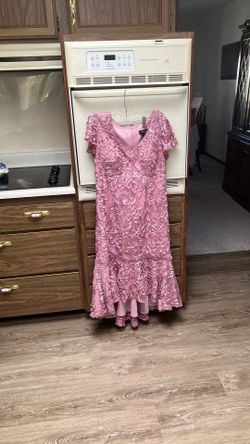R & M Richard’s Pink Sequined Lace Dress, size 12