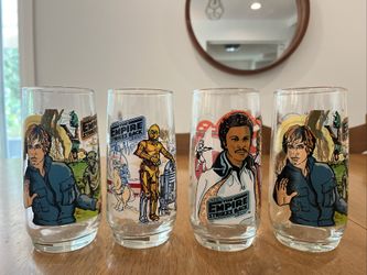 Star Wars Glasses Lot Of 4 Burger King 1980
