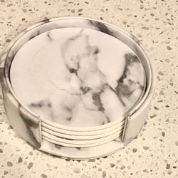 Leather Marble Table Coasters
