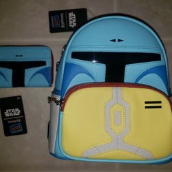 Loungefly NYC Exclusive Boba Fett mini Backpack and wallet