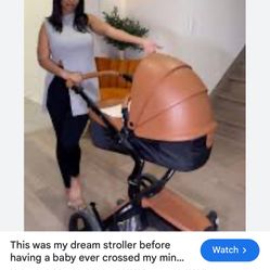 Leather  Troller And Bassinet Stroller very luxurious and easy to use