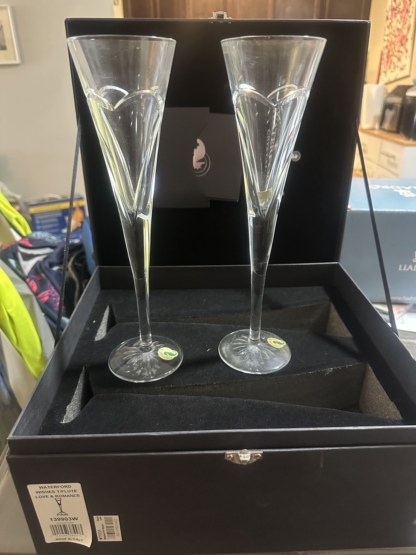 WATERFORD wishes toasting flutes- love & romance