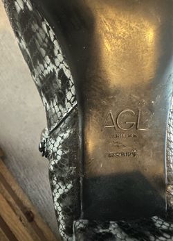 AGL Snake Embossed Leather Heels Made in Italy