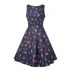 Tattoo Flash Rockabilly Skater Dress Pin Up Retro 50s Swing Sz L