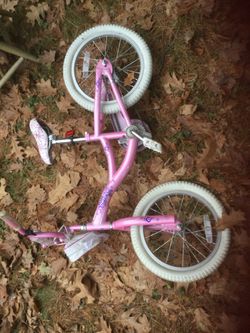 Pink Raleigh kids bike