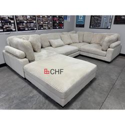 Beige Corduroy Modular Sectional Couch  - Limited Time Offer 