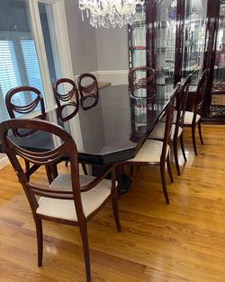 9 Piece Dining Table Cherry-Table with 8 chairs