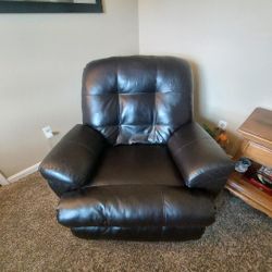 Recliner Brown Faux Leather 