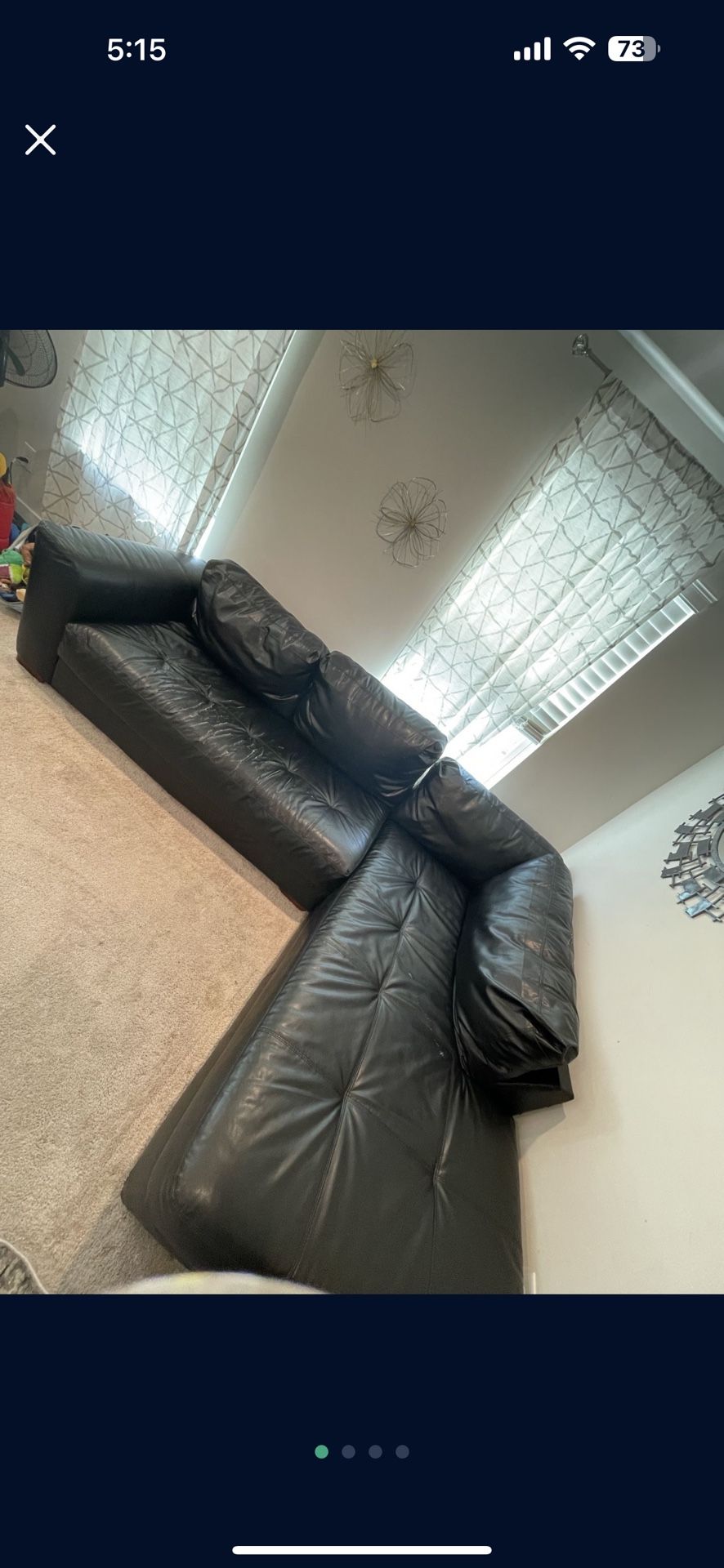 Well Used Black Couch
