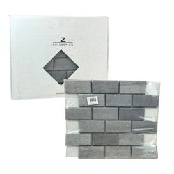 Blue Grigio 12" x 12" Beveled Mosaic Tile - 5 Pcs - Polished