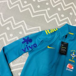 Nike Brasil Brazil Training Pre Match Soccer Jacket Teal for Sale
