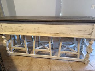 Console  Table with 3 Stools