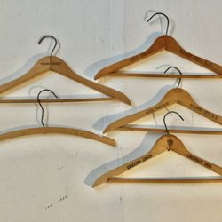 5 MCM Hotel Branded Wooden Clothing Hangers Niagara Fall, Atlantic City President’s Hotel Advertising 