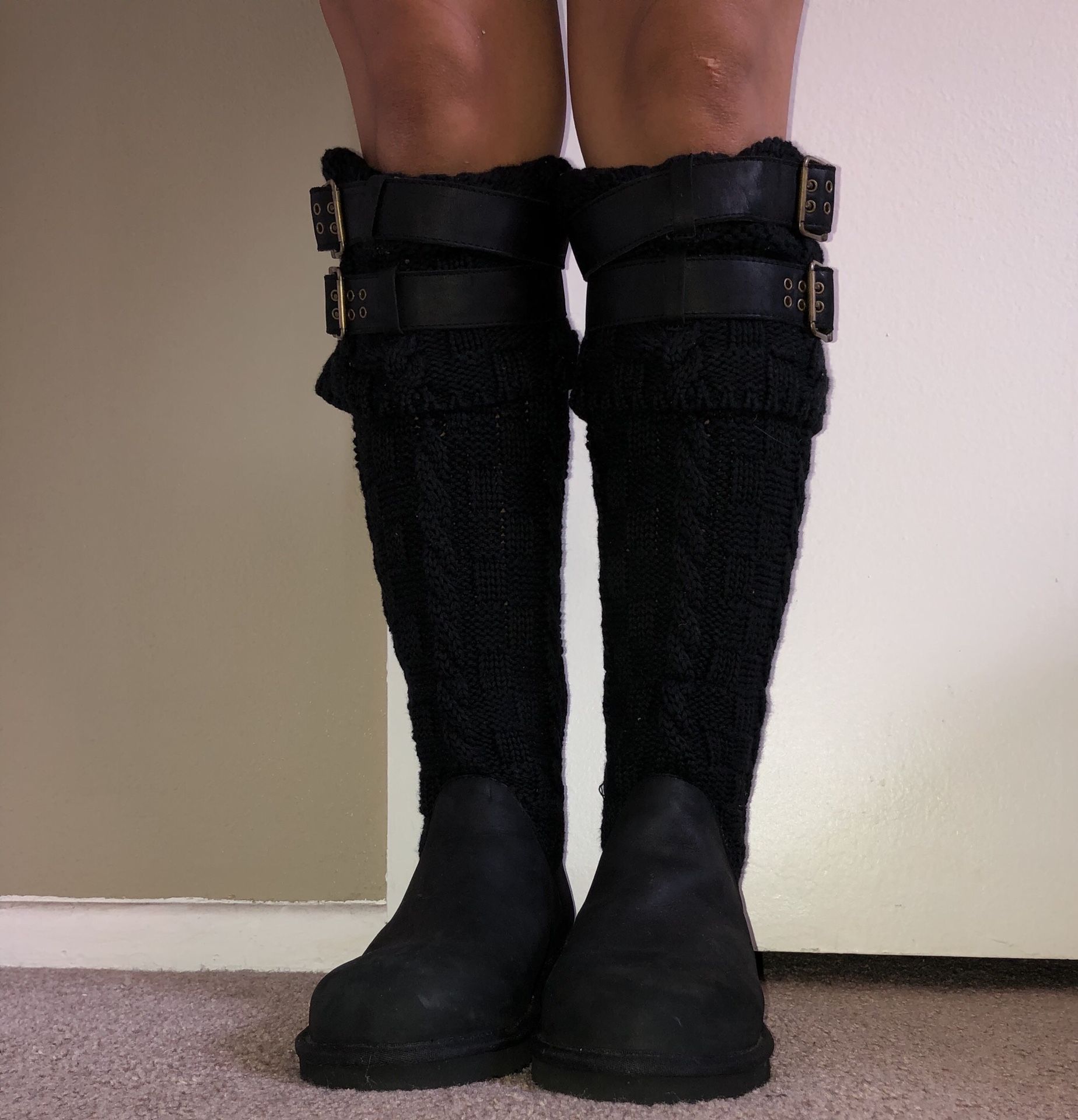 Black Knit Ugg Boots- ladies 9