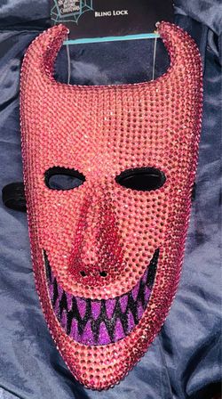 Nightmare Before Christmas Bling Lock Rhinestone Mask