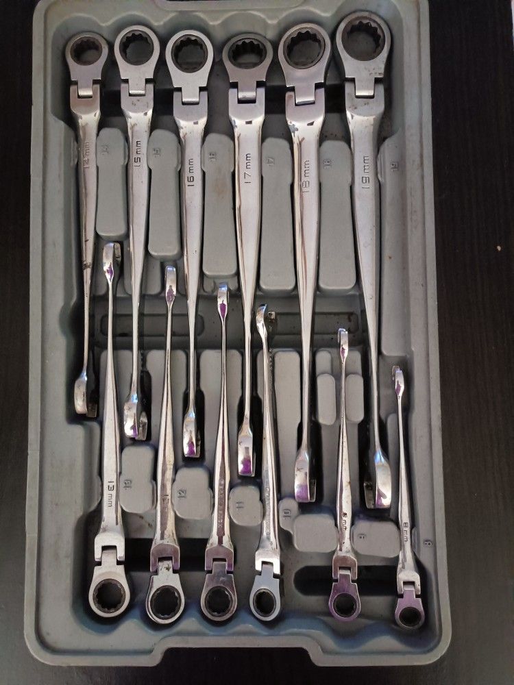 Gearwrench 12-Piece Metric Ratcheting Flex-Head Wrench Set (8-19mm)