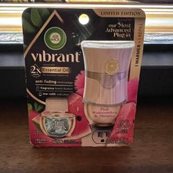 Air Wick Vibrant Plug-In Scented Oil Air Freshener Warmer Starter Kit, Pink Watermelon and Mimosa, 2 Piece