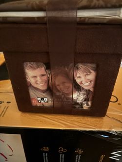 Brown Leather Triple Photo Frame