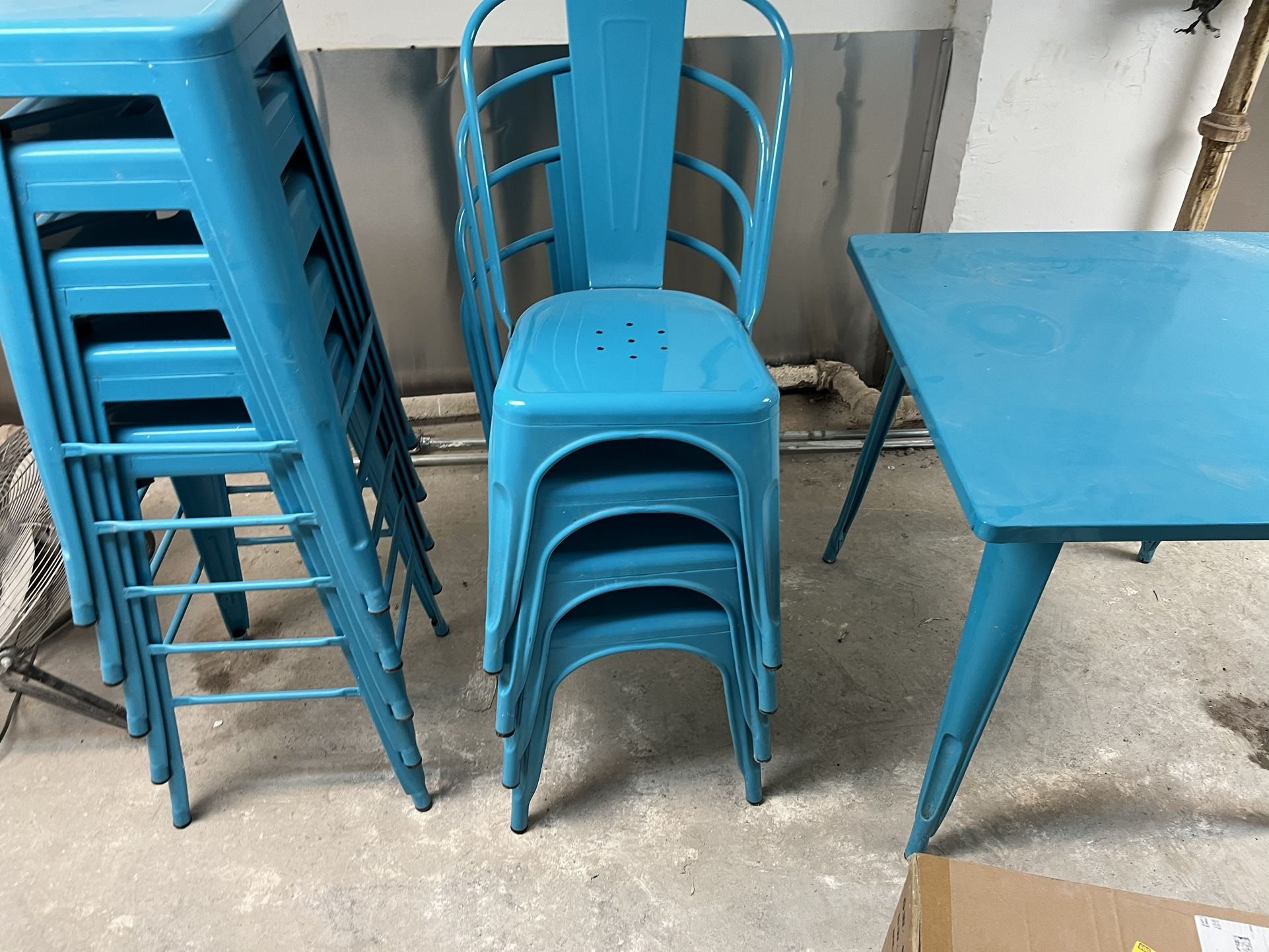 Stools, Chairs And Table — Matching Set, Great Condition