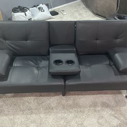 Leather Futon/bed