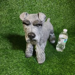 Cute Schnauzer Dog Concrete Statue 