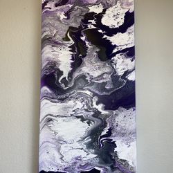 Purple Abstract Pour Art 