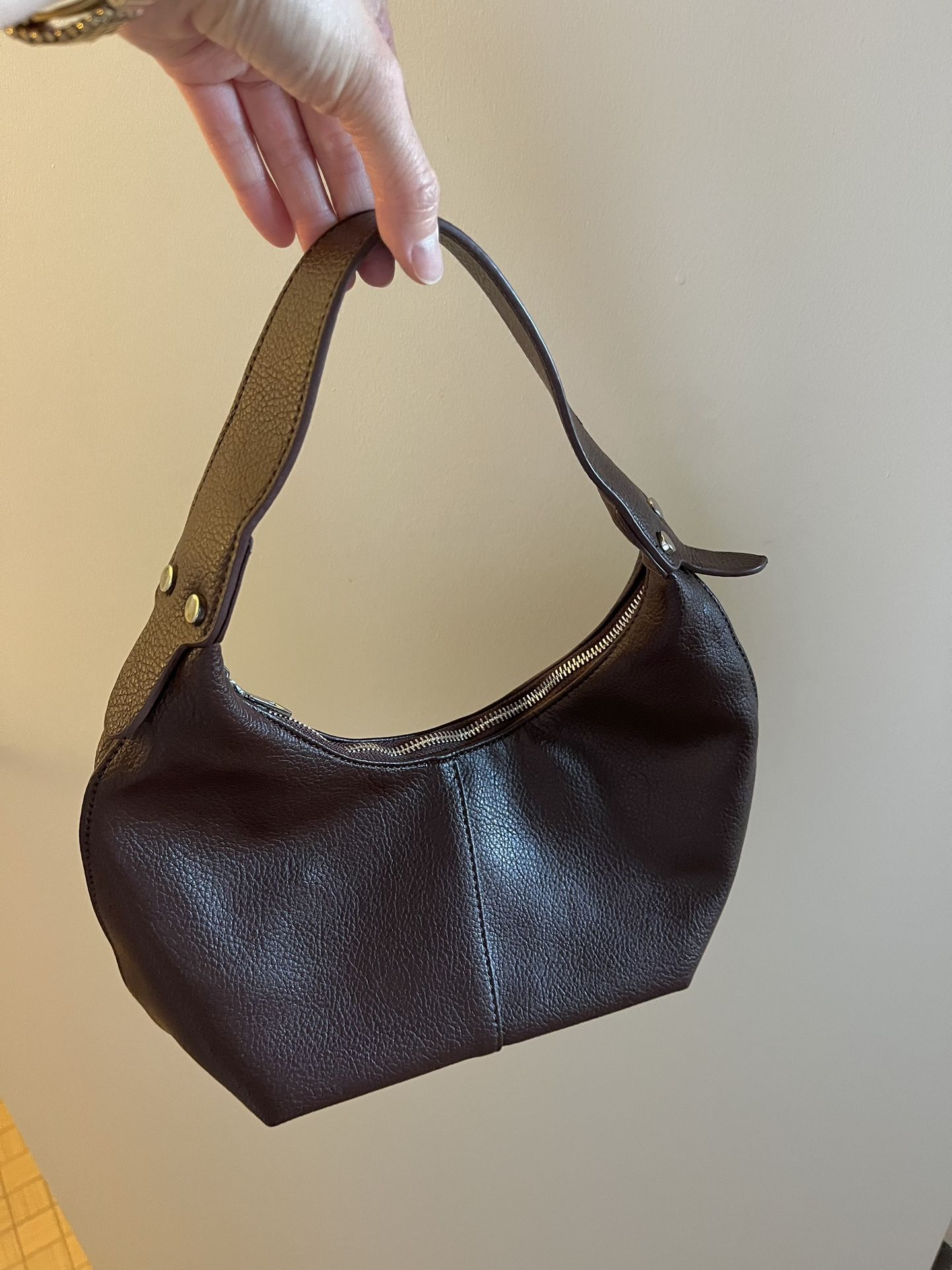 Trendy Crescent Shoulder Bag (Dark Brown)