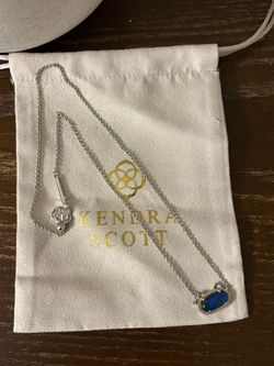 Kendra Scott Silver Chain Necklace cat mood Stone
