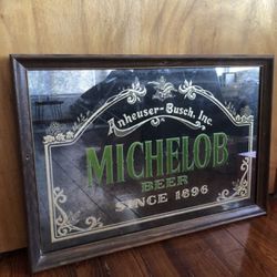 Vintage 1970s ANHEUSER-BUSCH MICHELOB Bar Mirror 