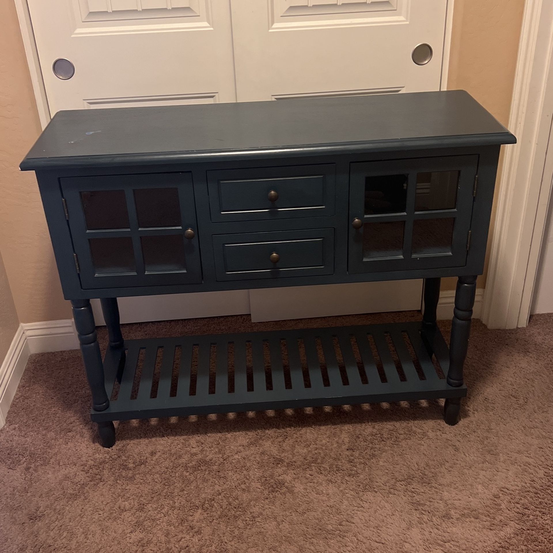 Decor Therapy Morgan Two Door Console Table, Antique Navy
