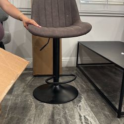 Youhauchair Bar Stools Set of 2, Swivel Counter Height Barstools with Back, Adjustable Suede Bar Chairs, Modern Armless Kitchen Island Stool, Brown