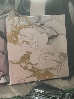 Gold Glitter Marble Canvas Wall Art