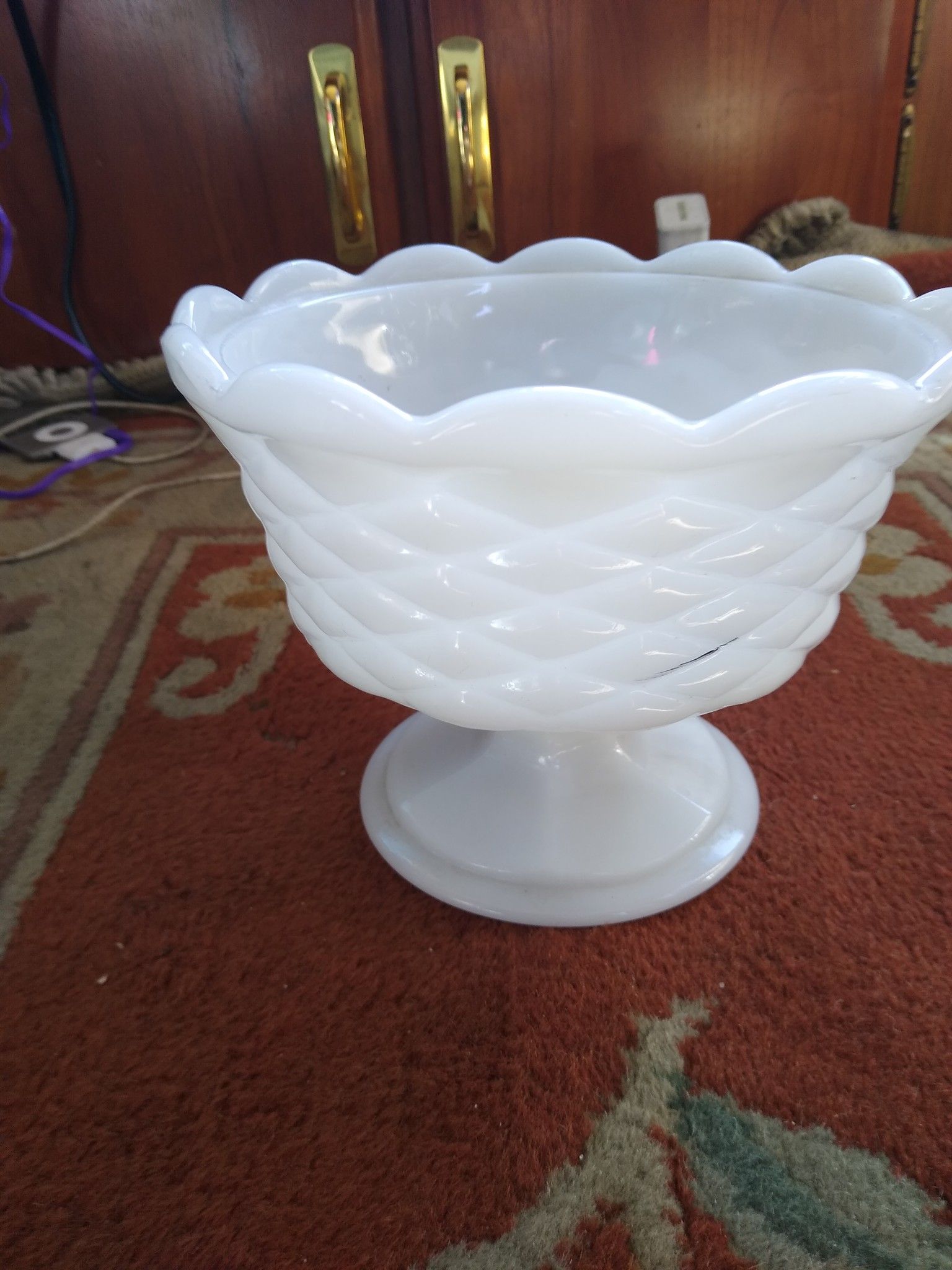 Antique white candy dish