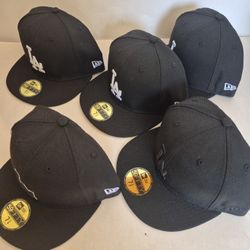 LA DODGERS ( 5 BRAND NEW ) NEW ERA 59FIFTY  CAP SIZE 7 3/8