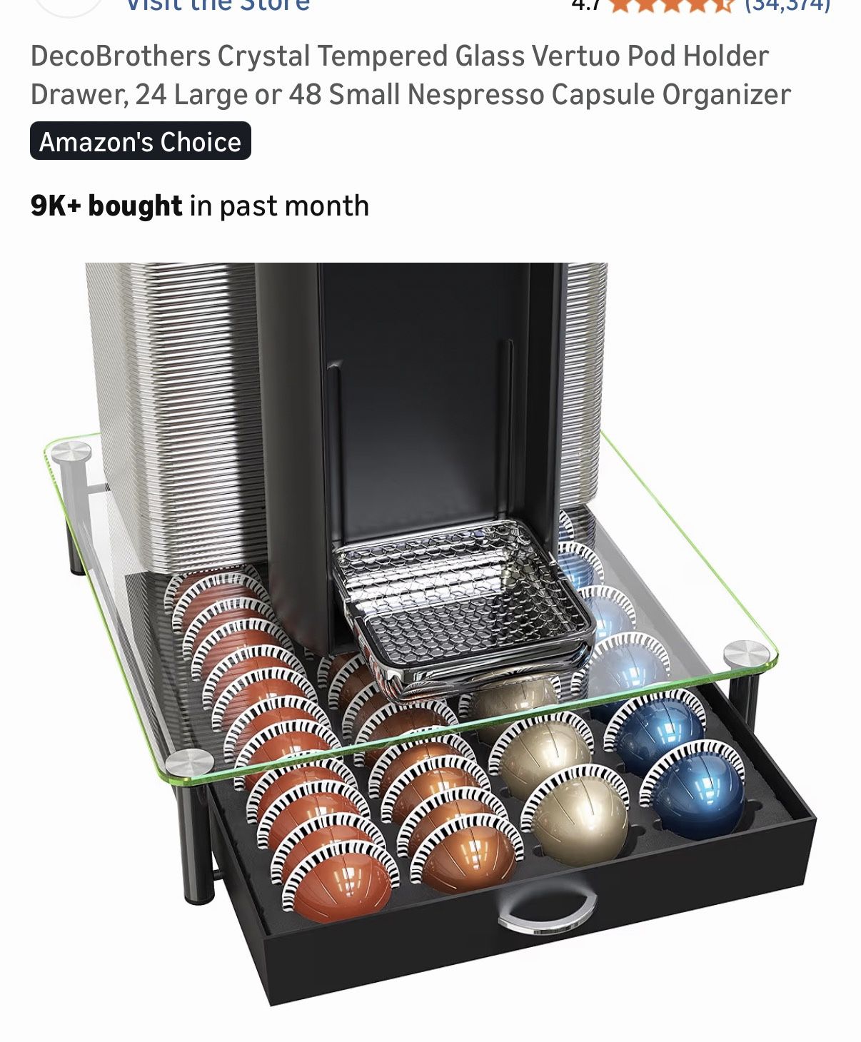 Glass Vertuo Pod Holder Drawer