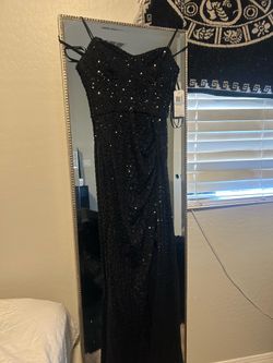 Black sparkly dress with high slit size small