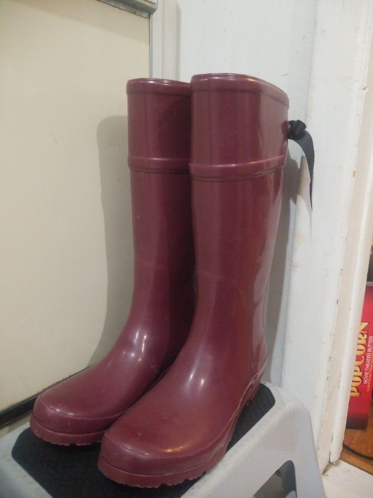  Maroon Rain Boots
