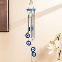 Evil Eye Wind Chime. Blue/silver