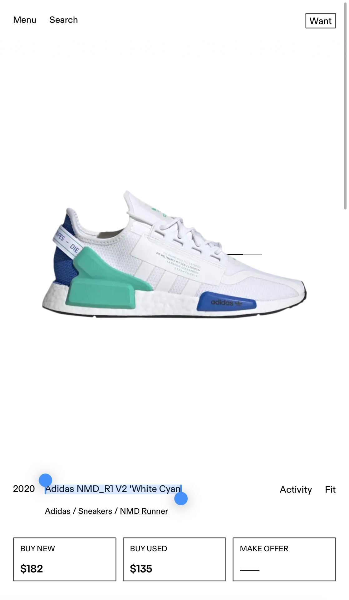 Adidas NMD_R1 V2 'White Cyan