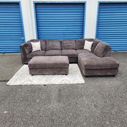 Sectional Sofa Couch + Ottoman FREE DELIVERY