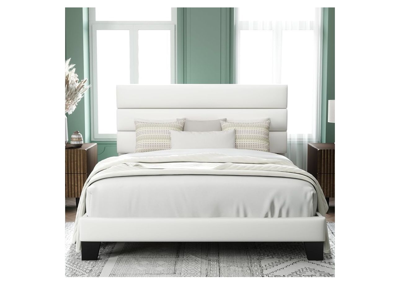 Bed Frame With Velvet Upholstered 