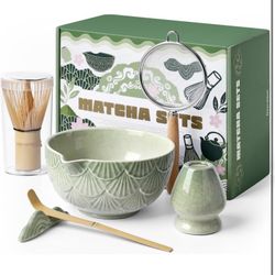 Matcha Whisk Set,Matcha Kit Set,6 Pcs for Tea Ceremony Gifts for Family and Friend,Matcha Bowl,Bamboo Whisk and Holder, Bamboo Scoop, Scoop Rest and S