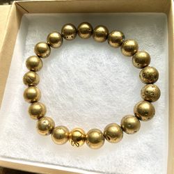 DeMarcus Alexan Distressed Golden Bead Bracelet 