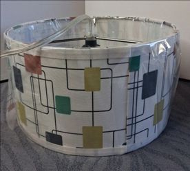 Mid-Century Modern plug in pendant light with Drum Lamp Shade