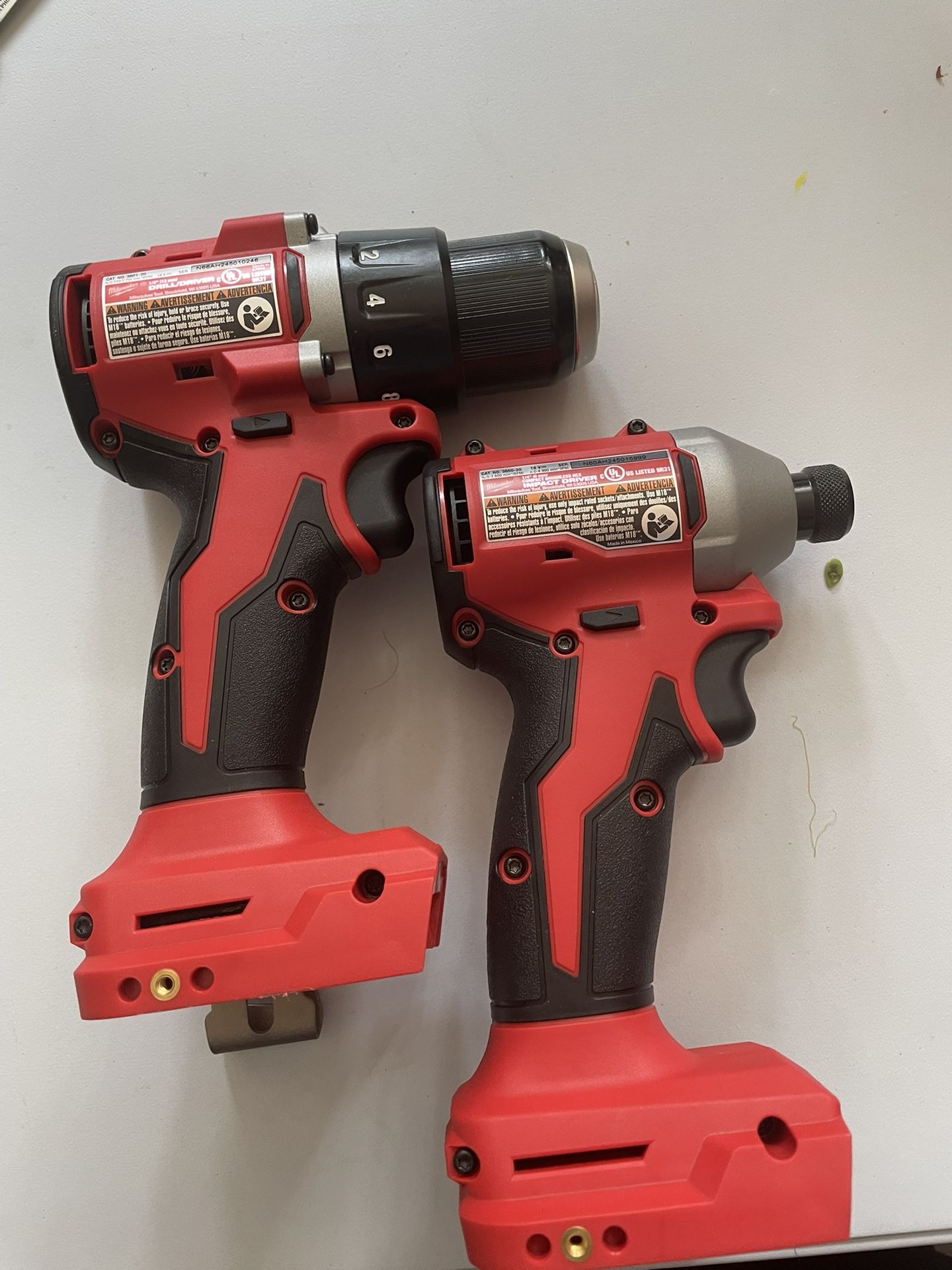 Milwaukee M18 Brushless Combo Drills New Tool Only