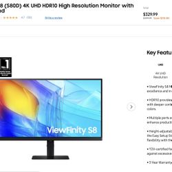 4K Samsung 27inch monitor 