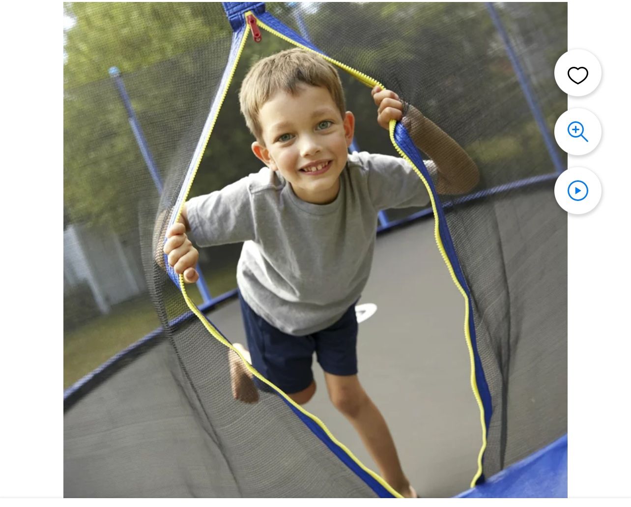 Little Tikes Mega 12' Trampoline with Enclosure with Safety Net and Built in Safety Features, Backyard Outdoor Play, Blue For Kids Boys Girls Ages 6