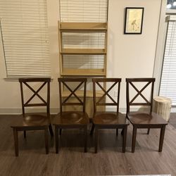 Set of 4 Wooden Chairs 